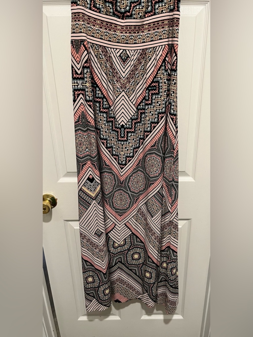 London Times Sleeveless Geo Print Maxi Dress in Navy & Pink (Women’s Size 14) - Picture 3 of 7
